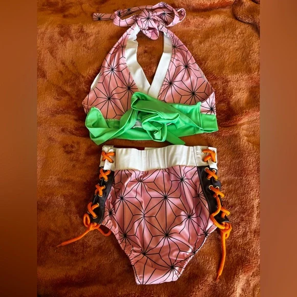 Demon Slayer Nezuko Cosplay Swim Set - Picture 3 of 4